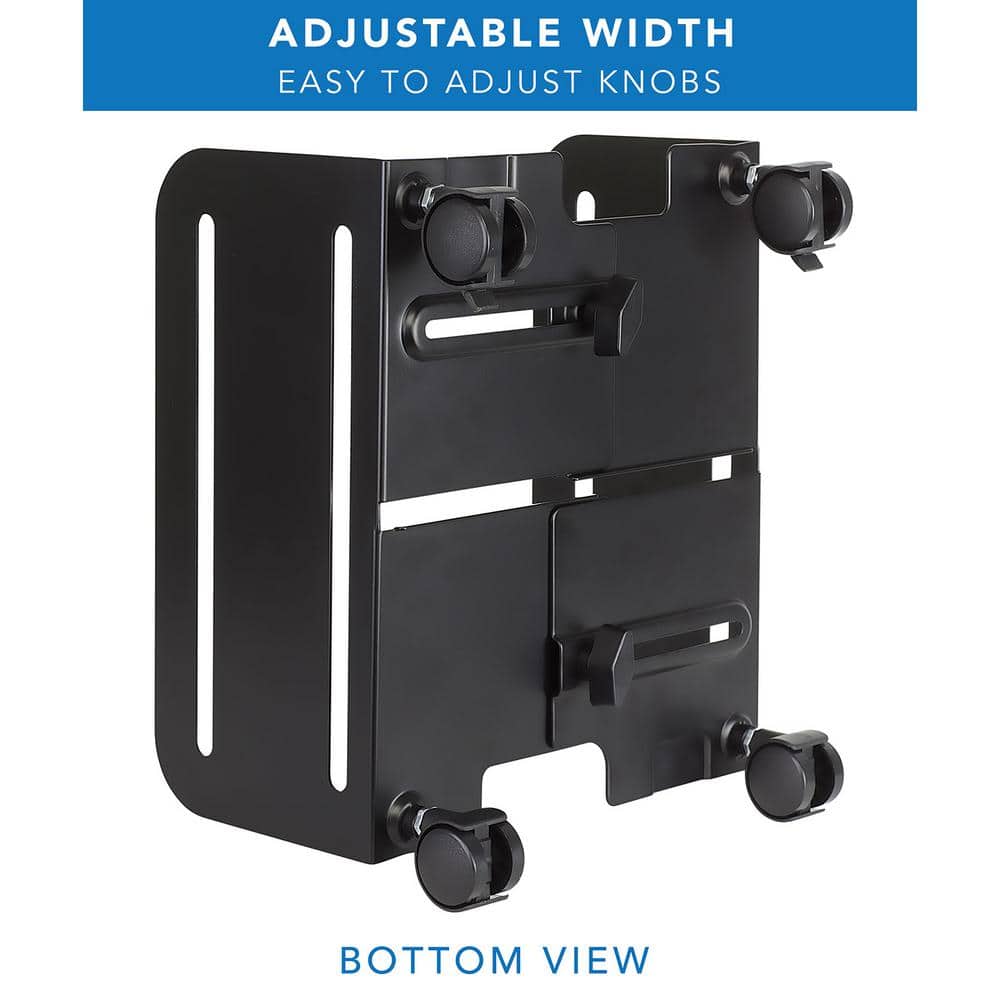 Adjustable Black Steel CPU Cart with Wheels