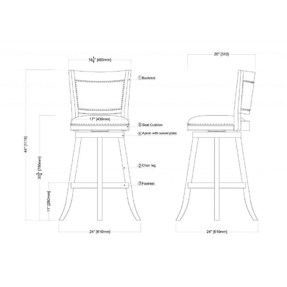 Melrose Cream Wire-Brush Swivel Barstool with Linen Upholstery