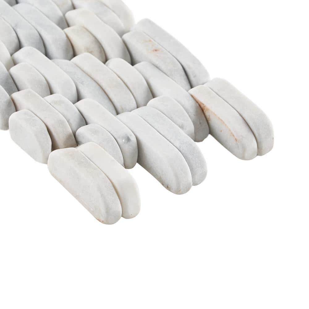 Landscape White Slate Rectangular Mosaic Tile