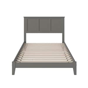 Madison Grey Full Solid Wood Frame Low Profile Platform Bed with Attachable USB Device Charger