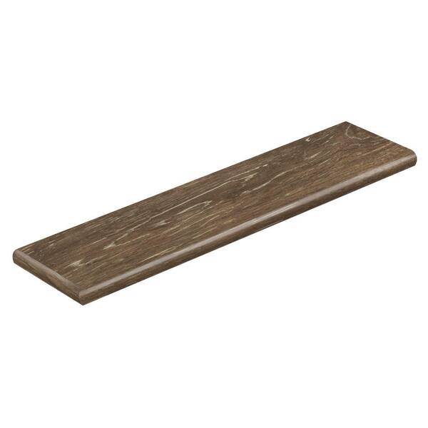 Cap A Tread Brushed Oak Taupe 94 in. Length x 12-1/8 in. Deep x 1-11/16 in. Height Vinyl Left Return to Cover Stairs 1 in. Thick