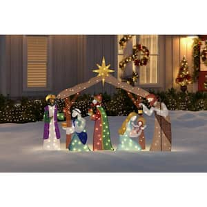 6 ft Yuletide Lane LED 210-Light Nativity Set