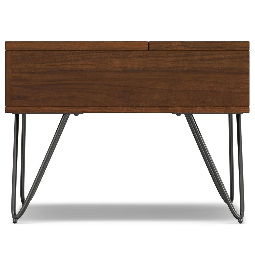Walnut and Black Lift-Top Coffee Table with Storage