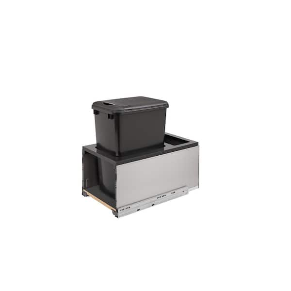 Rev-A-Shelf 35 Qt. Stainless Steel LEGRABOx and Black Single