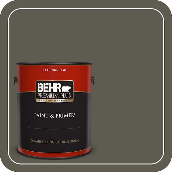 BEHR PREMIUM PLUS 1 gal. #N370-7 Night Mission Flat Exterior Paint & Primer