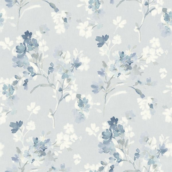Azalea Light Blue Pre-Pasted Non-Woven Wallpaper Sample