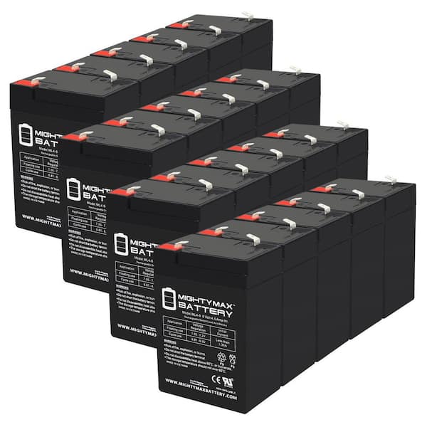 MIGHTY MAX BATTERY ML4-6 - 6 VOLT 4.5 AH SLA BATTERY - Pack of 20
