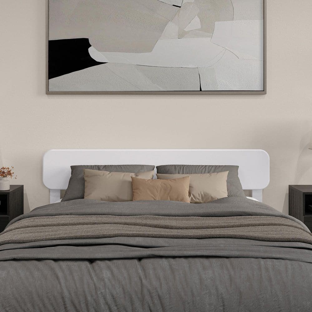 Florence White Queen Solid Wood Low Profile Platform Bed