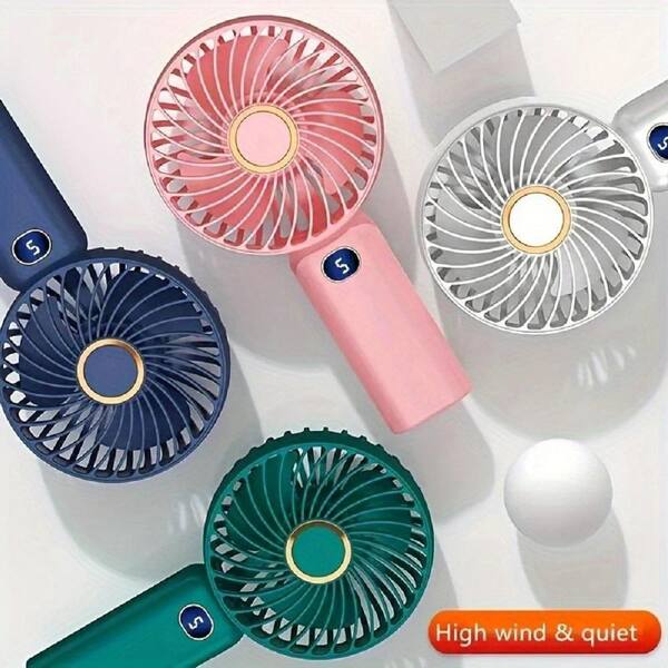Adrinfly Portable Handheld USB Battery Rechargeable 6 in. 5 Fan