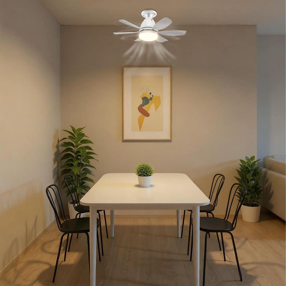 Emeritpro 19.7 in. 6-Blades Dimmable Integrated LED Flush Mount Ceiling ...