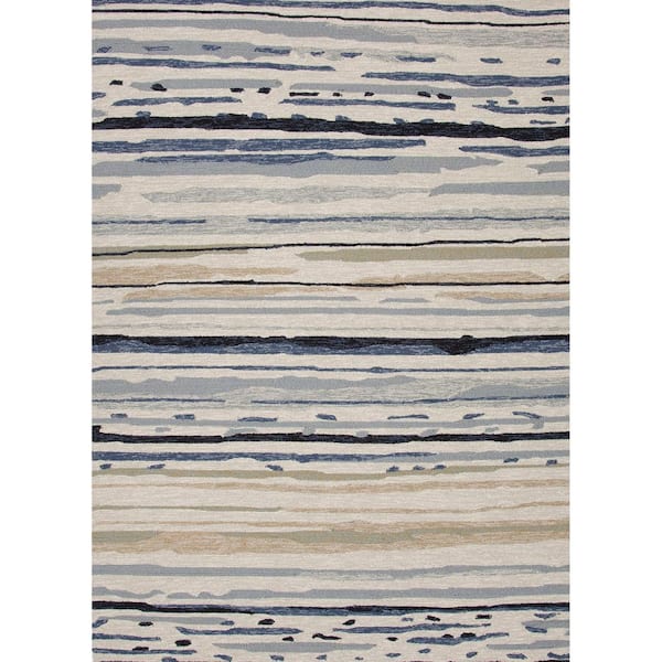 Jaipur Living Sketchy Lines Silver Green 8 ft. x 10 ft. Abstract Area Rug