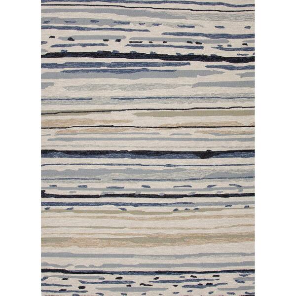 Jaipur Living Sketchy Lines Silver Green 9 ft. x 12 ft. Abstract Area Rug