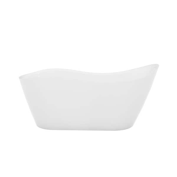 Mirage 65.37 in. L x 28 in. W Acrylic Freestanding Slipper Soaking Bathtub with Reversible Drain in Oil Rubbed Bronze