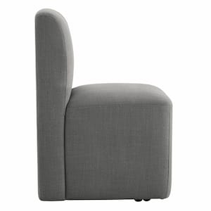 Idina Gray Fabric Side Chair with Casters (Set of 2)