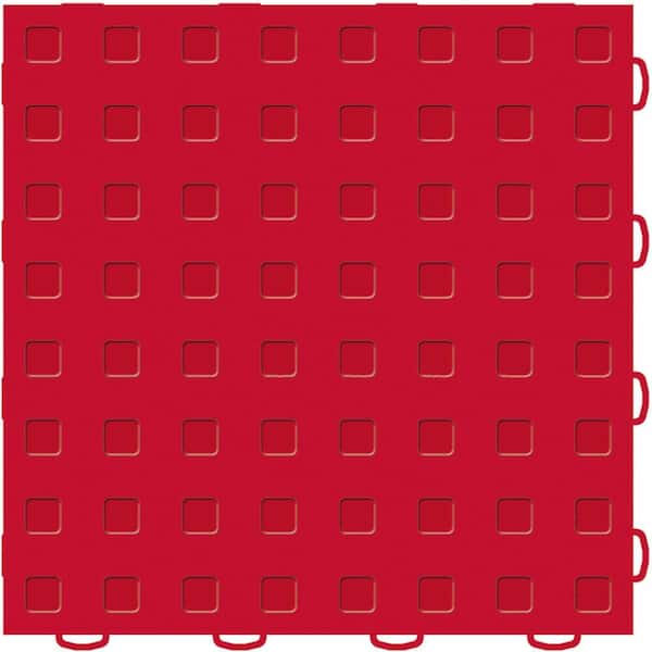 WeatherTech TechFloor 12 in. x 12 in. Red/Red Vinyl Flooring Tiles (Quantity of 10)
