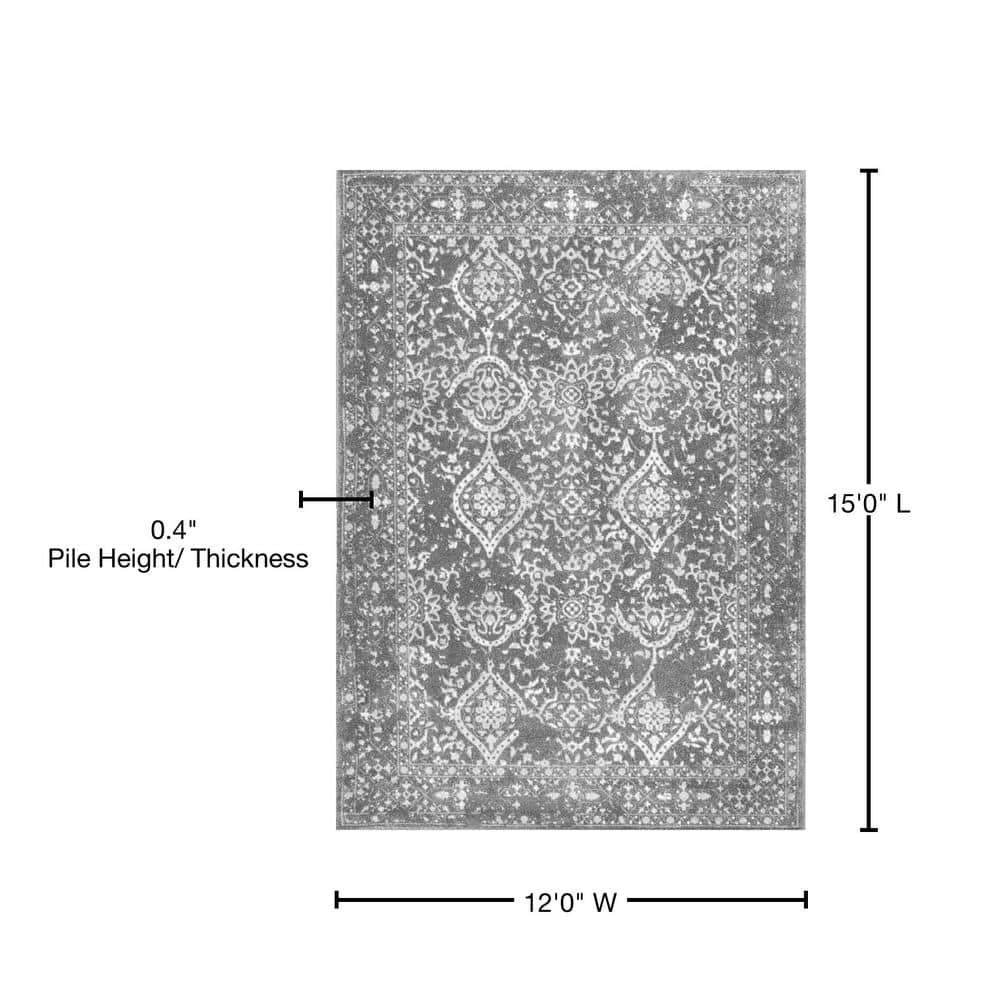 Odell Silver Rectangular Synthetic Vintage Area Rug