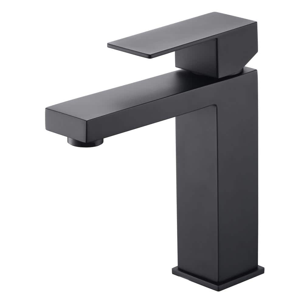 Contemporary Single Handle Single Hole Bathroom Faucet with Supply Hose in Matte Black(1 Size) price history on PriceWatchPro