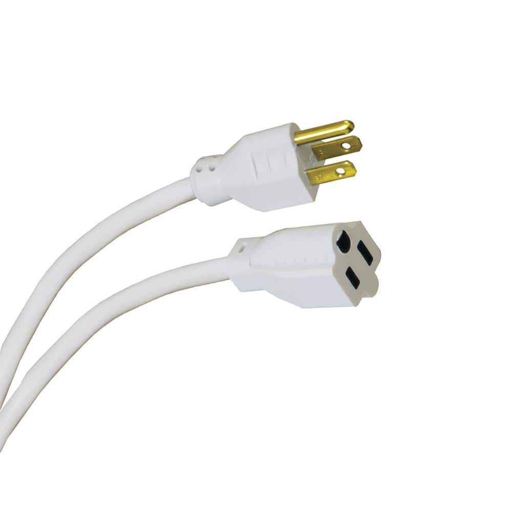 HDX 15 ft. 16/3 Indoor/Outdoor Extension Cord, White SJTW16315WH