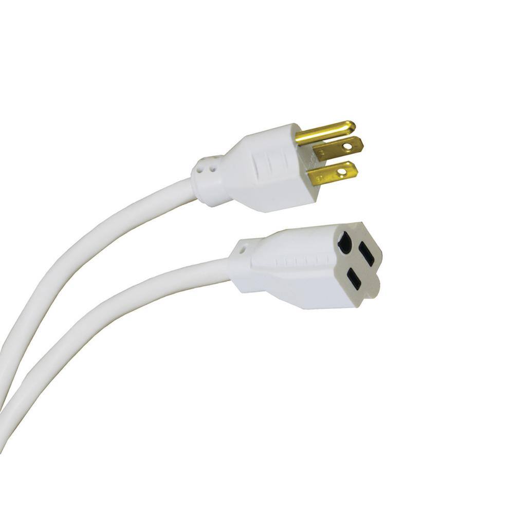 thumbnail image 2 of Clear Power 15ft Indoor/Outdoor Extension Cord (2-Pack) - 16/3 SJTW, White, 3-Prong Grounded - CP10206X2 2 of 5