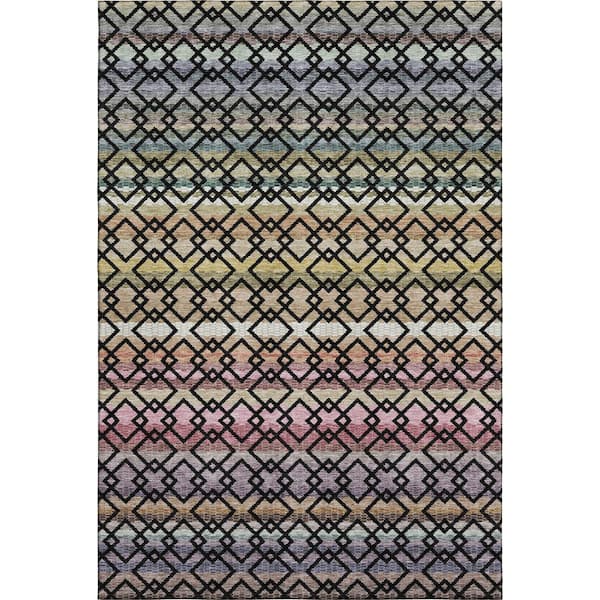 Mayfield Premium Machine Washable Abstract AMF2531 Black 10 ft. x 14 ft. Area Rug