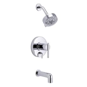 Parma 1-Handle Wall Mount Tub and Shower Trim Kit with Diverter On Valve with 1.75 GPM in Chrome Valve Not Included