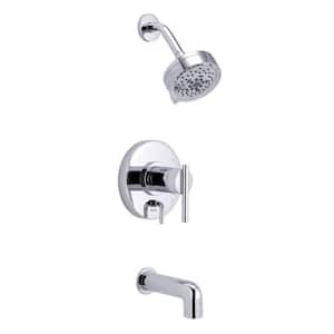 Parma 1-Handle Wall Mount Tub and Shower Trim Kit with Diverter On Valve with 1.75 GPM in Brushed Bronze