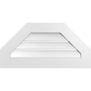 32 in. x 16 in. Octagonal Top Surface Mount PVC Gable Vent: Functional with Standard Frame