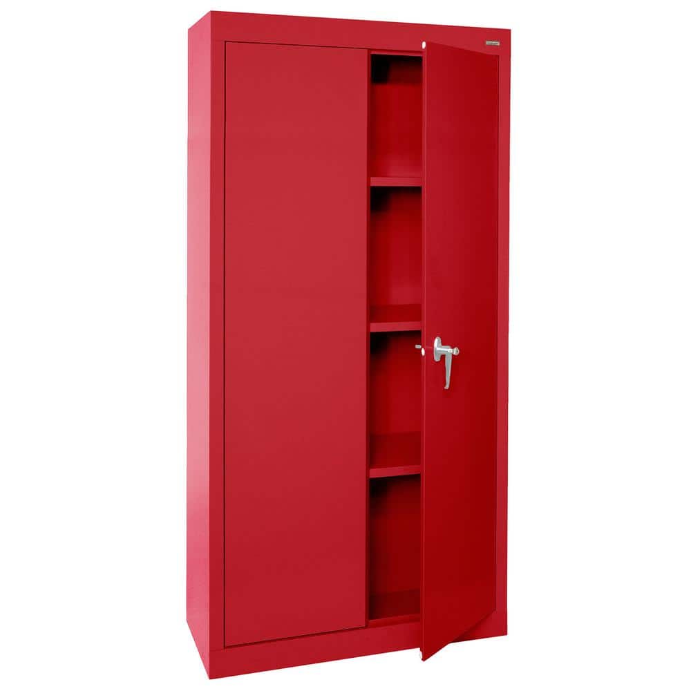 Sandusky Value Line Storage Series ( 30 in. W x 72 in. H x 18 in. D ) Garage Freestanding Cabinet in Red -  VF31301872-01