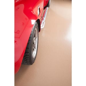 Rib 8.5 ft. x 22 ft. Sandstone Vinyl Garage Flooring Cover and Protector