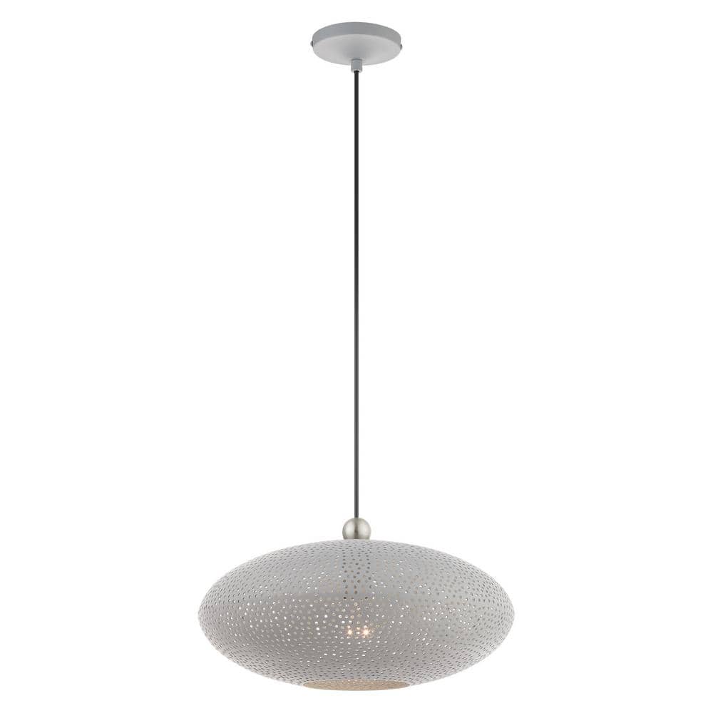 Nordic Gray and Nickel 1-Light Globe Pendant