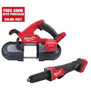 M18 FUEL 18V Lithium-Ion Brushless Cordless Compact Bandsaw with M18 FUEL Variable Speed Die Grinder