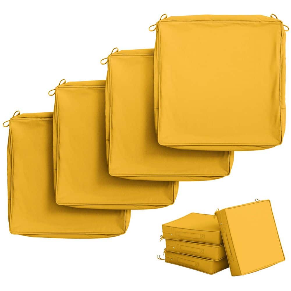 18.5 in. x 16 in. (4-Pack) Slipcover Repacement Outdoor Fade&Splash Resistant Couch Seat Cushion Cover Yellow price history on PriceWatchPro