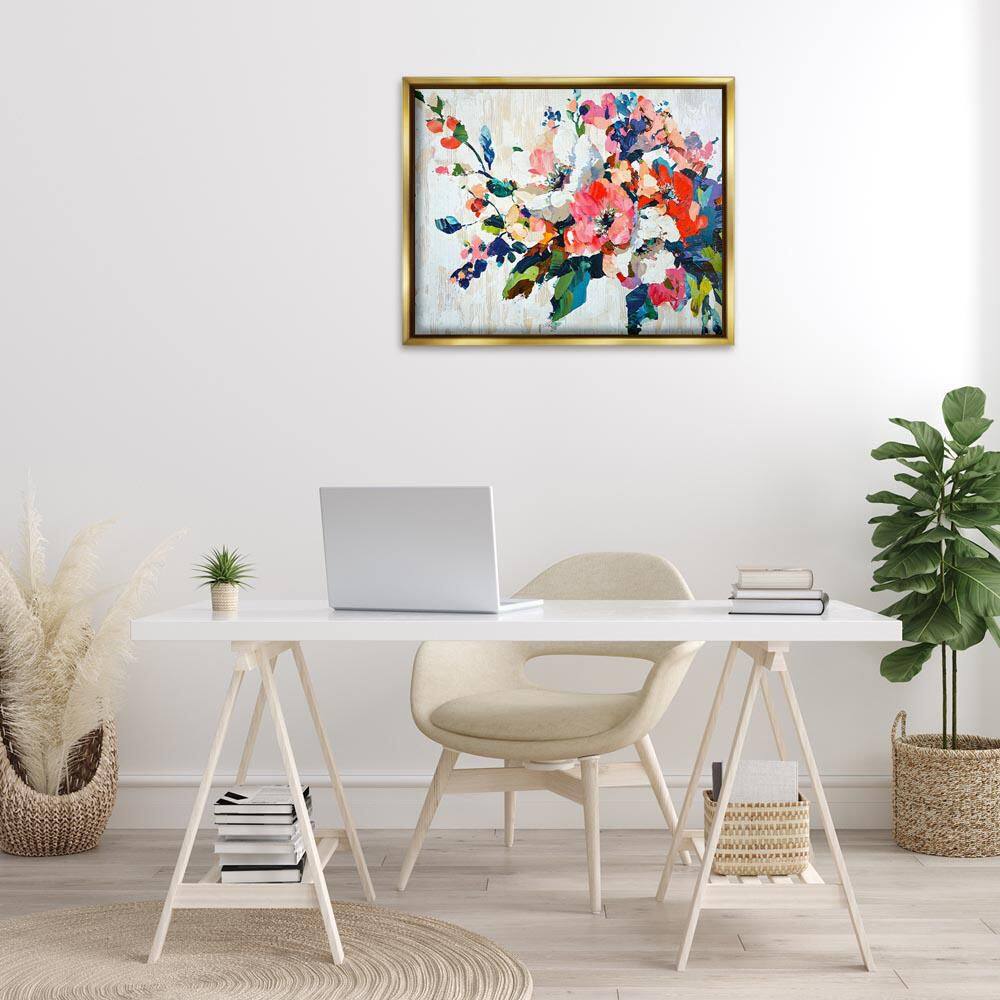 Abstract Flower Blooming Branch by Franklyn Gregory Gold Floater Frame Abstract Graphic Art Print 25 in. x 31 in. price history on PriceWatchPro