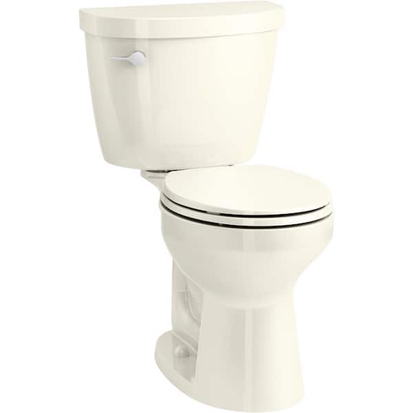 KOHLER Cimarron Comfort Height Revolution 360 2-Piece 1.28 GPF Single Flush Round Toilet in Biscuit, Seat Not Included