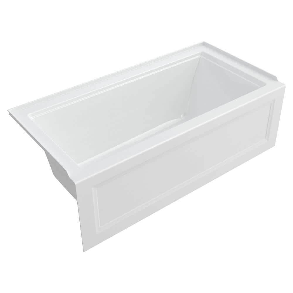 White 60'' Acrylic Alcove Bathtub with Apron