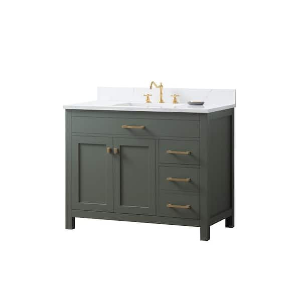 SUDIO Thompson 42 in. W x 22 in. D Bath Vanity in Gray with Engineered  Stone Vanity Top in Carrara White with White Sink Thompson-42G - The Home  Depot