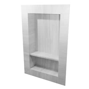 17 in. x 26 in. Recessed Shampoo Caddy in Silver Strata