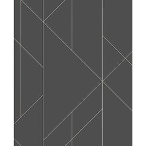 Torpa Charcoal Geometric Strippable Wallpaper (Covers 56.4 sq. ft.)