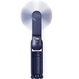 3in1 4.72 in. 2 Speed Mini Portable Handheld Fan with Power Bank and Up to 12-19 Working Hours in Dark Blue
