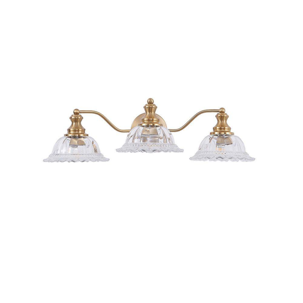 24 in. 3-Light Elegant Gold Bathroom Vanity Light with Glass Lampshade (Bulb Not Included) price history on PriceWatchPro