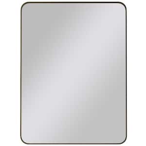 30 in. W x 40 in. H Rectangular Wall Mounted Mirror with Black Metal Frame