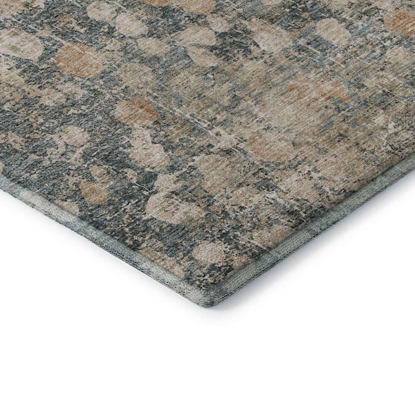 Mayfield Premium Machine Washable Abstract AMF2113 Putty 8 ft. x 10 ft. Area Rug