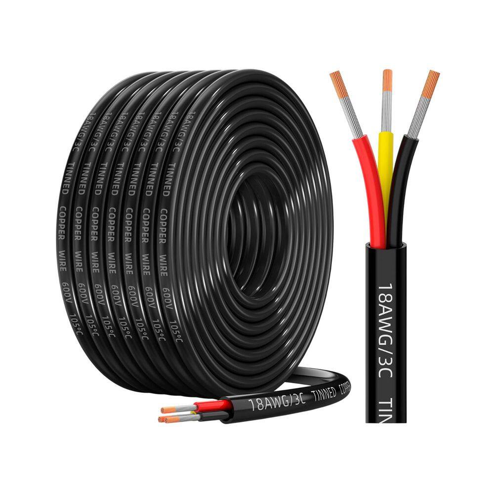 30 ft. 18 Gauge /3 Conductor Stranded Grounded Landscape Lighting Wire, Waterproof Flexible PVC Cut-to-Length Roll price history on PriceWatchPro