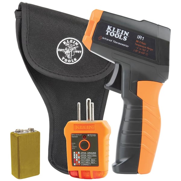 10:1 Infrared Thermometer with GFCI Receptacle Tester
