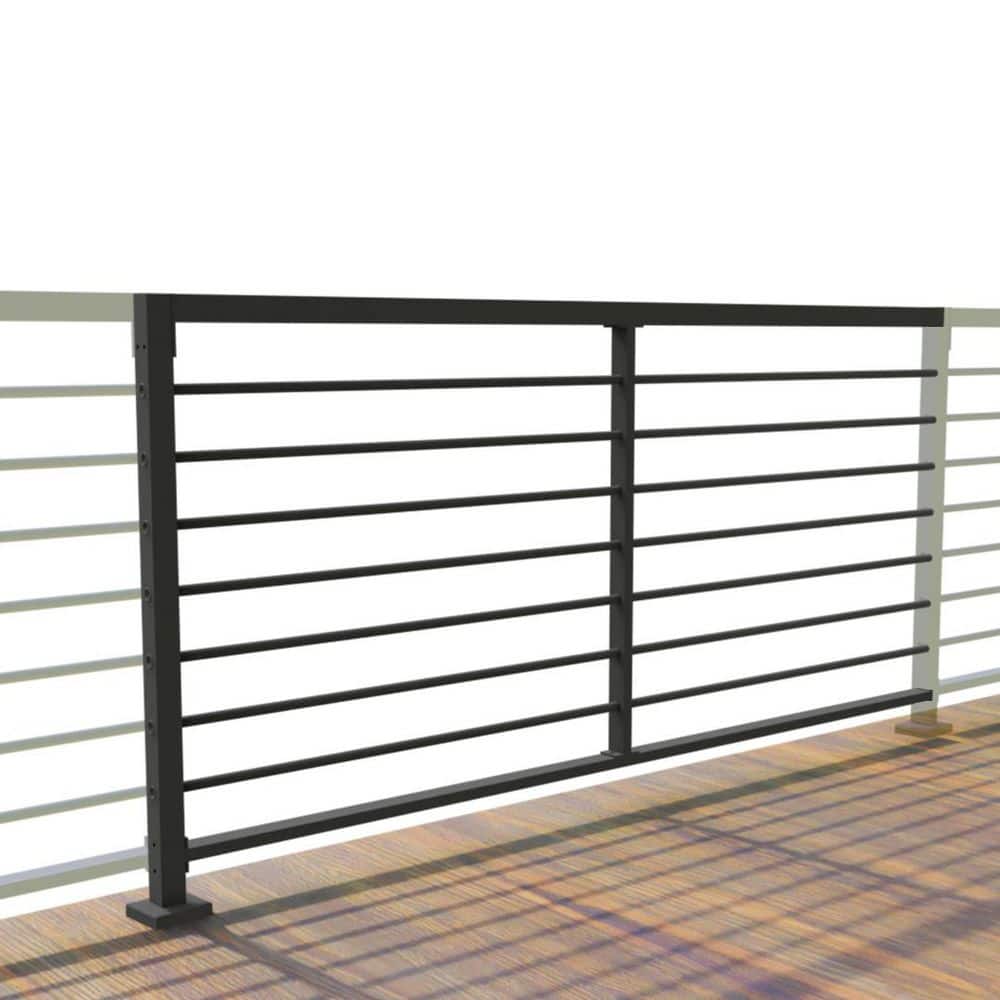 V4 Horizontal Guard Rail Kit 36 in. x 72 in. Black Metal Stair Railing Kit, DIY Baluster Set w/ Middle Post & Brackets price history on PriceWatchPro