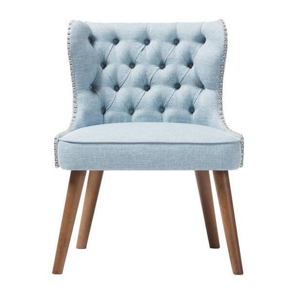 Baxton Studio Scarlett Mid-Century Blue Fabric Upholstered Accent Chair