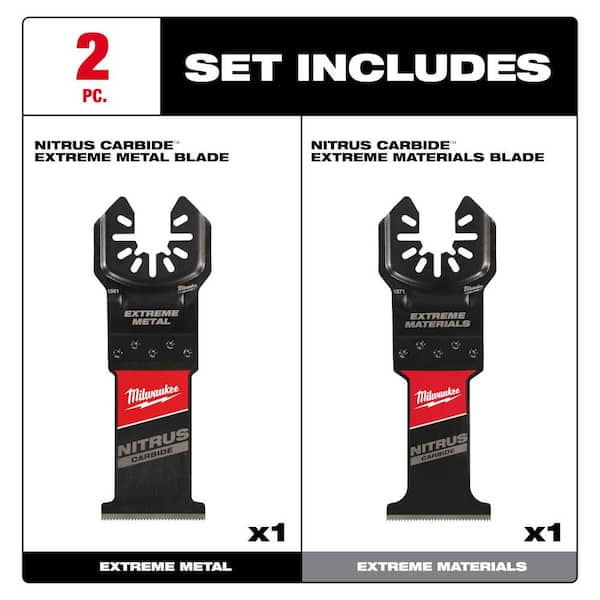 Nitrous Carbide Extreme Materials Blade with Nitrous Carbide Extreme Metal Cutting Oscillating Multi-Tool Blade (4-Pack)