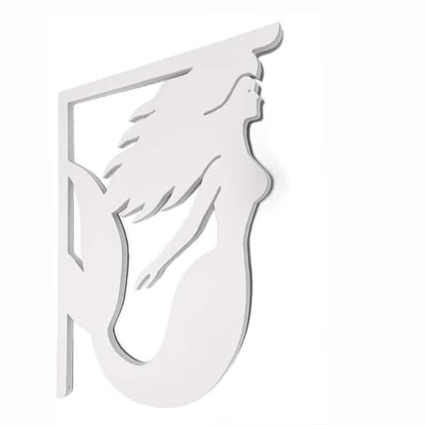 Decorative 16 in. Paintable PVC Mermaid Mailbox or Porch Bracket