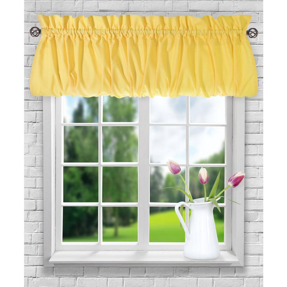 Yellow Textured Fabric Balloon Valance with Rod Pocket