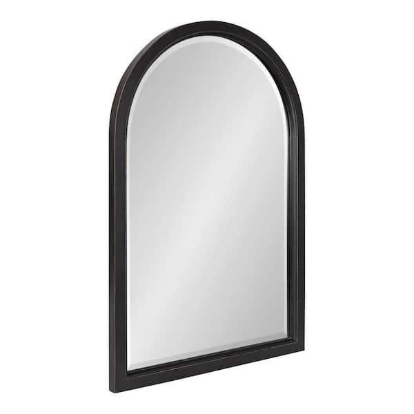 Kate and Laurel Hogan 30.00 in. H x 20.00 in. W Modern Arch Black Framed Accent Wall Mirror